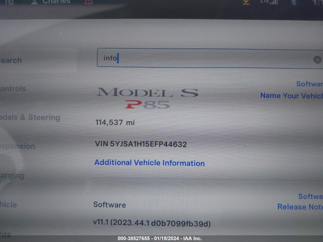 Tesla MODEL S 2014 5YJSA1H15EFP44632 Image 28