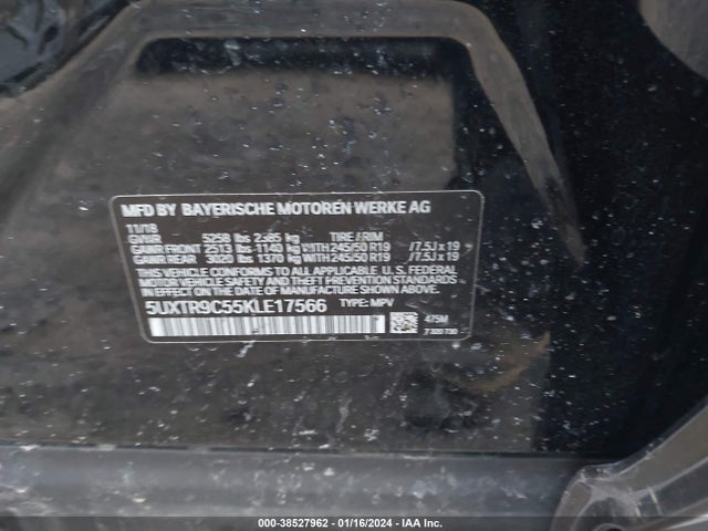 BMW X3 Xdrive30i 2019 5UXTR9C55KLE17566 Image 9