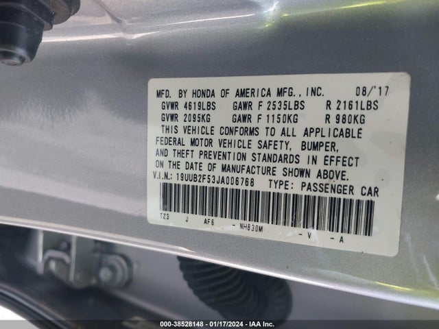 19UUB2F53JA006768 Acura Tlx Tech Pkg