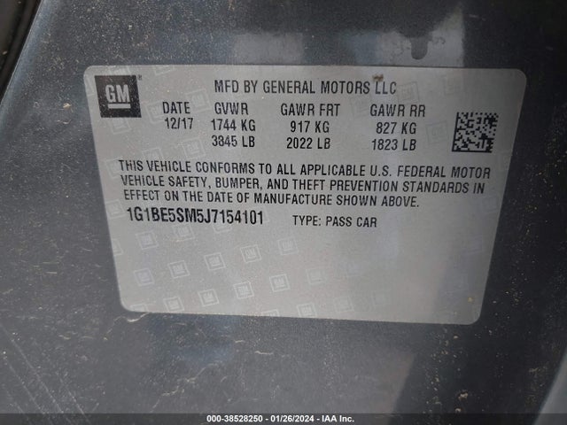 Chevrolet Cruze Lt Auto 2018 1G1BE5SM5J7154101 Image 9