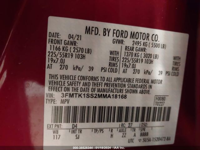 2021 FORD MUSTANG MACH-E 3FMTK1SS2MMA18168 Photo 8