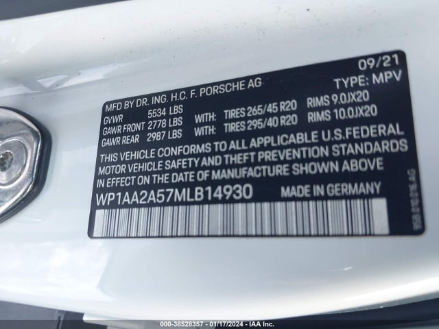2021 PORSCHE MACAN WP1AA2A57MLB14930 Photo 8