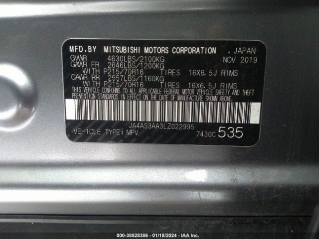 2020 MITSUBISHI ECLIPSE CROSS JA4AS3AA3LZ022995 Photo 8