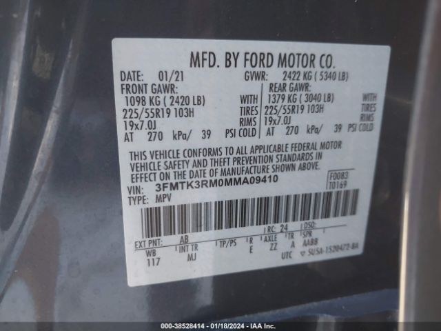 3FMTK3RM0MMA09410 Ford Mustang Mach-e Premium