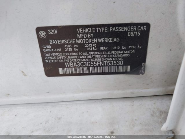WBA3C3G55FNT53530 BMW 320i Xdrive