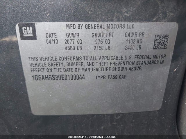 Cadillac ATS LUXURY 2014 1G6AH5S39E0100044 Image 9