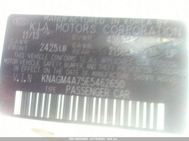 KIA Optima Lx 2014 KNAGM4A75E5462650 Image 9