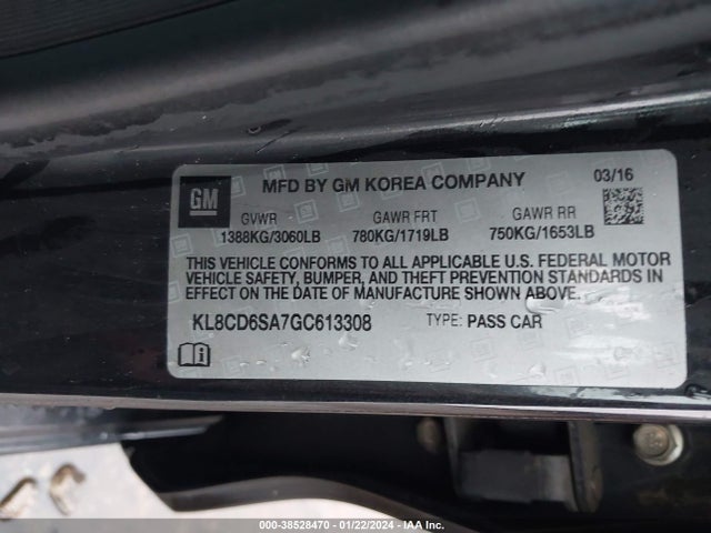 Chevrolet Spark 1lt Cvt 2016 KL8CD6SA7GC613308 Image 9
