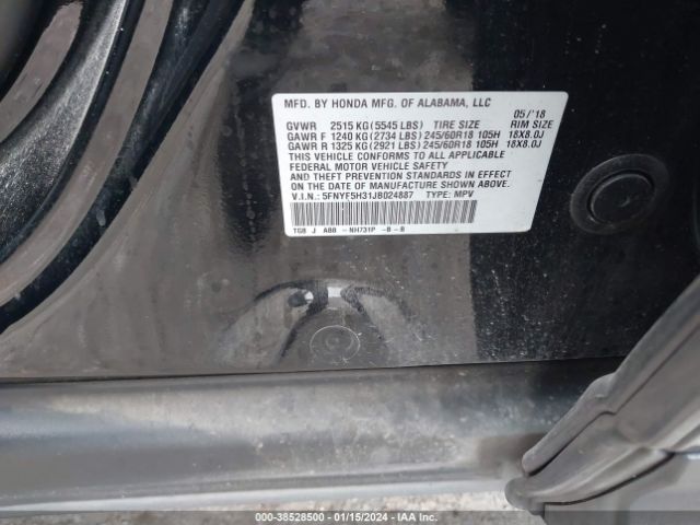 5FNYF5H31JB024887 Honda Pilot Ex