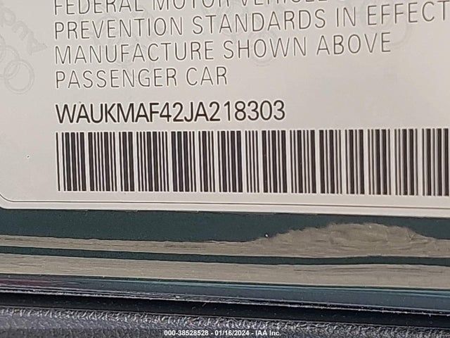 WAUKMAF42JA218303 Audi A4 2.0t Tech Ultra Premium/2.0t Ultra Premium