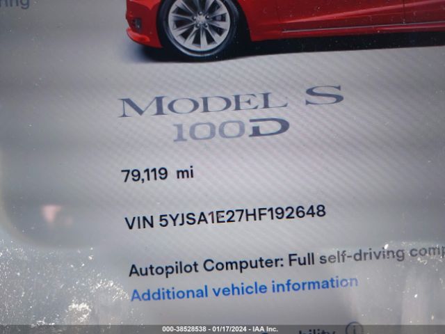 5YJSA1E27HF192648 Tesla Model S 100d/60d/75d/90d/p100d