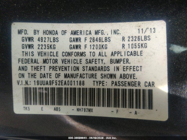 19UUA9F52EA001188 Acura Tl 3.7
