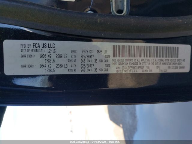 1C4NJDEB9HD192592 Jeep Compass High Altitude 4x4