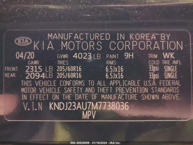 KIA SOUL S 2021 KNDJ23AU7M7738036 Image 9