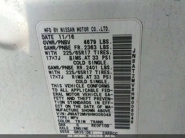 Nissan ROGUE S 2017 JN8AT2MV8HW008048 Image 9