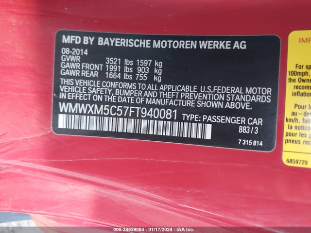 2015 MINI HARDTOP WMWXM5C57FT940081 Photo 8