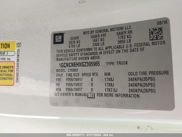 Chevrolet Silverado 1500 Wt 2016 1GCNCNEHXGZ395965 Image 9