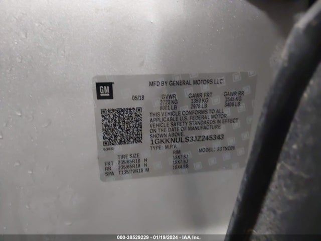 GMC Acadia Slt-1 2018 1GKKNULS3JZ245343 Image 9