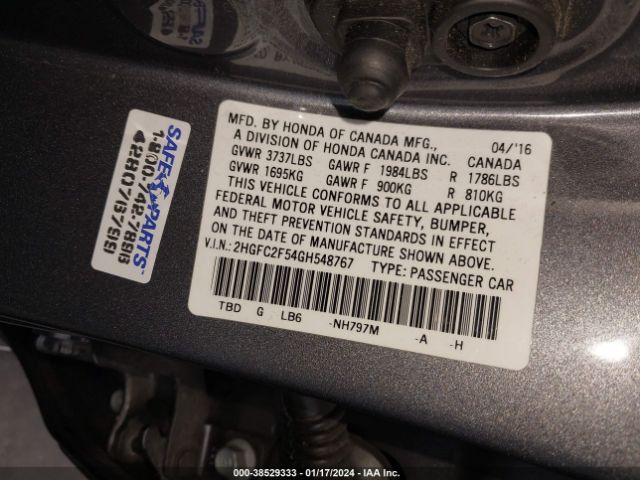 2HGFC2F54GH548767 Honda Civic Lx
