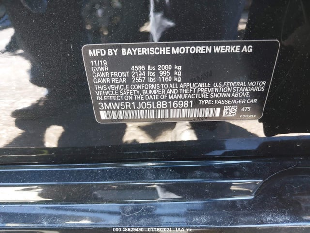 BMW 330I 2020 3MW5R1J05L8B16981 Image 9