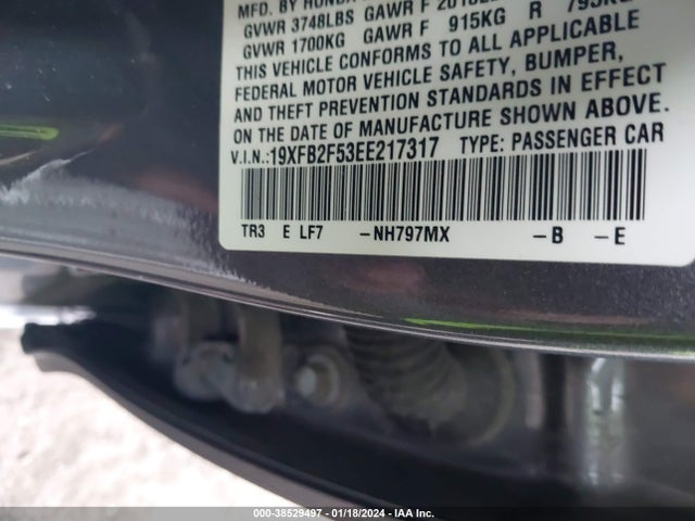 Honda Civic Lx 2014 19XFB2F53EE217317 Image 9