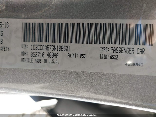 Chrysler 200 Limited 2016 1C3CCCAB7GN186501 Image 9