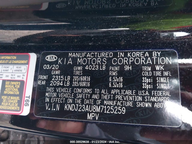 KIA SOUL S 2021 KNDJ23AU8M7125259 Image 9