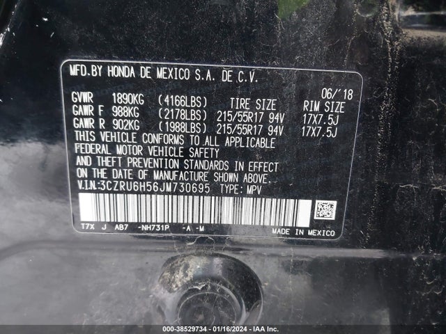 Honda HR-V EX 2018 3CZRU6H56JM730695 Image 9