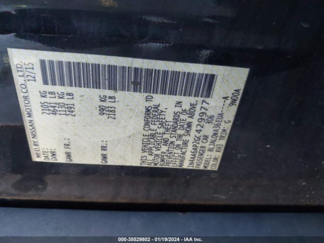 1N4AA6AP2GC429977 Nissan Maxima 3.5 S