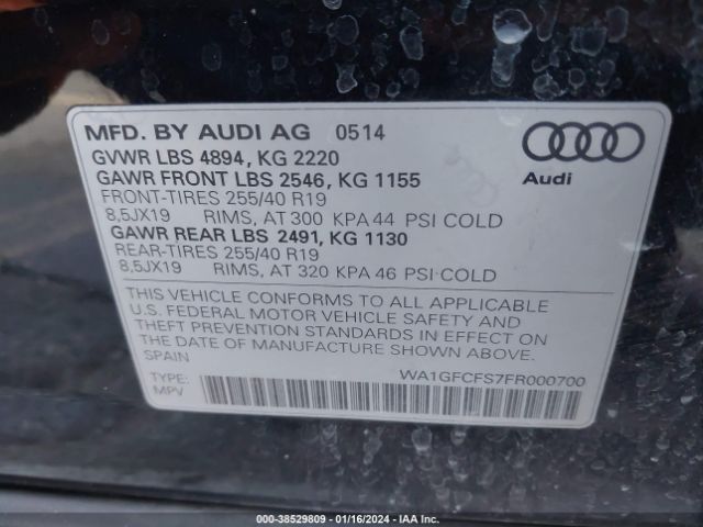 WA1GFCFS7FR000700 Audi Q3 2.0t Premium Plus