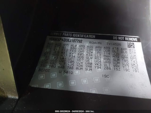 1GKKVPKD3EJ187792 GMC Acadia Sle-2