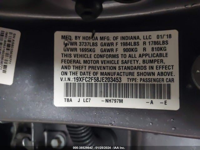 Honda Civic Lx 2018 19XFC2F58JE203453 Image 9