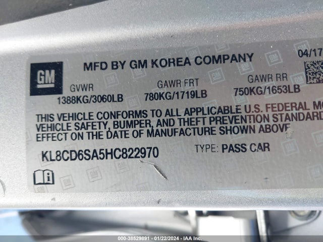Chevrolet Spark 1lt Cvt 2017 KL8CD6SA5HC822970 Image 9