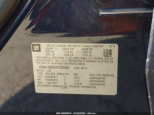 Chevrolet EQUINOX LS 2017 2GNALBEK2H1535050 Image 9