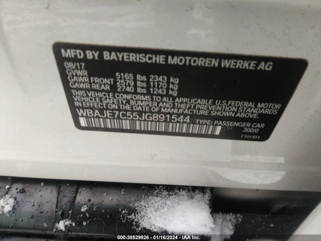 BMW 540i Xdrive 2018 WBAJE7C55JG891544 Image 9