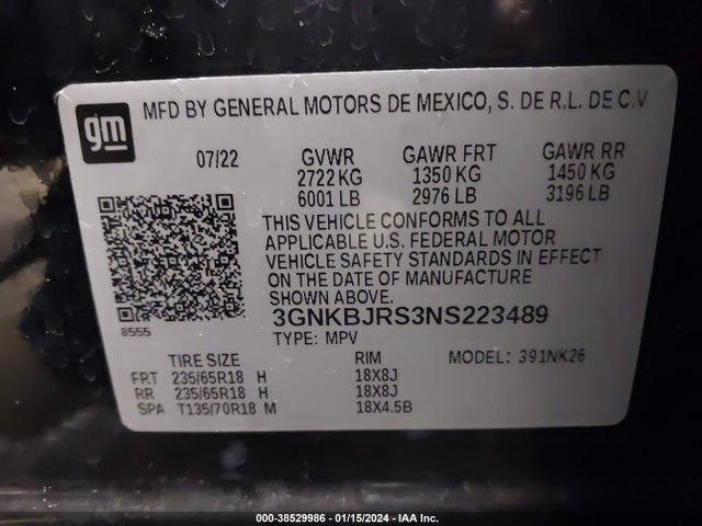 Chevrolet Blazer Awd 3lt 2022 3GNKBJRS3NS223489 Image 9