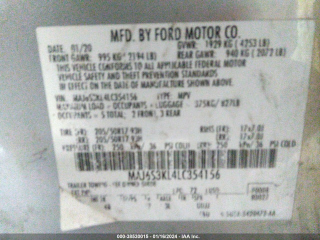 Ford Ecosport Titanium 2020 MAJ6S3KL4LC354156 Image 9