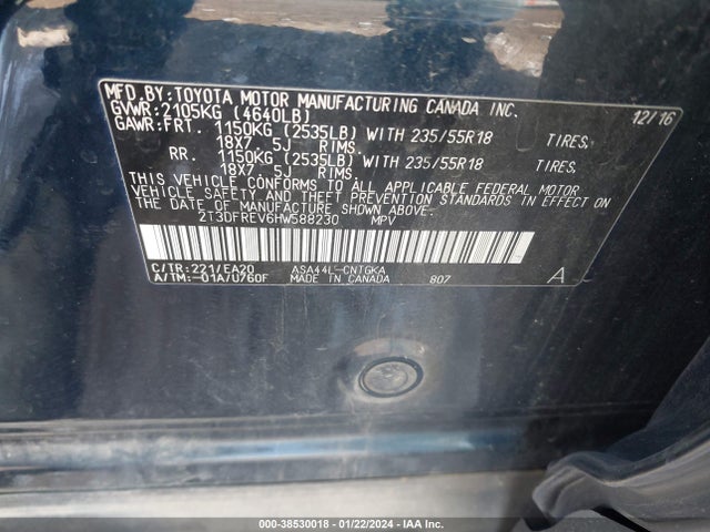 Toyota Rav4 Limited 2017 2T3DFREV6HW588230 Image 9