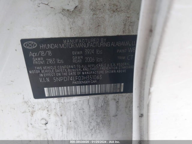 Hyundai ELANTRA SE 2018 5NPD74LF0JH351063 Image 9
