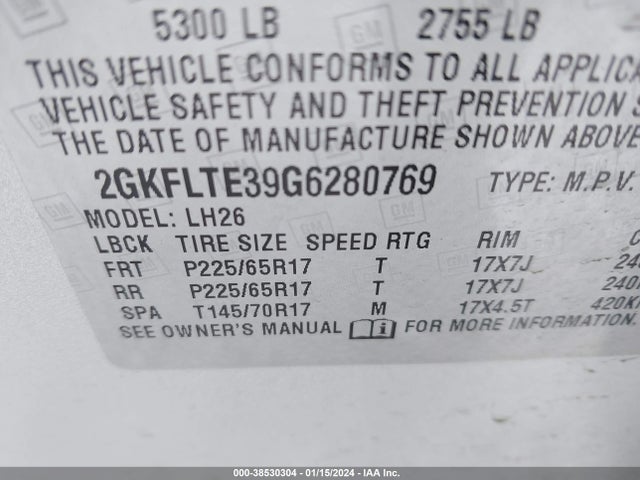 GMC Terrain Sle-2 2016 2GKFLTE39G6280769 Image 9