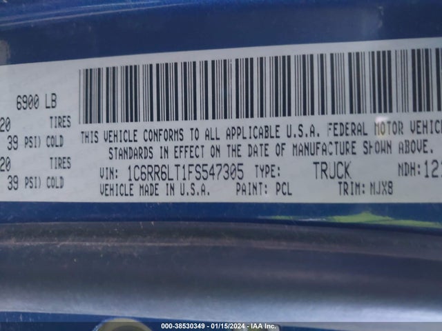 1C6RR6LT1FS547305 RAM 1500 Lone Star