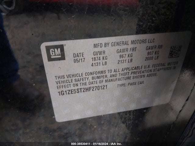 Chevrolet MALIBU 1LT 2017 1G1ZE5ST2HF270121 Image 9