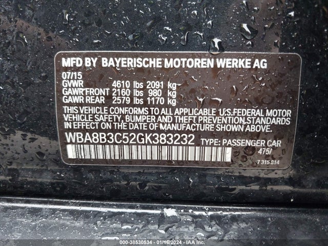 BMW 340i 2016 WBA8B3C52GK383232 Image 9
