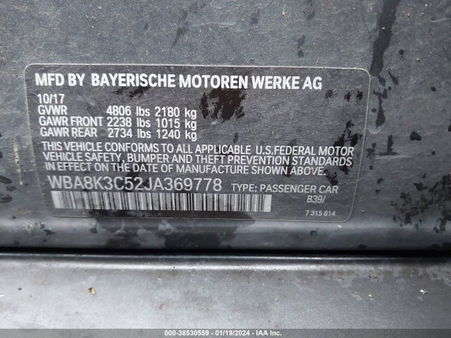 WBA8K3C52JA369778 BMW 330i Xdrive