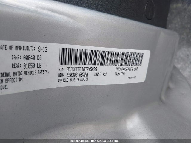 2013 FIAT 500E 3C3CFFGE1DT745899 Photo 8