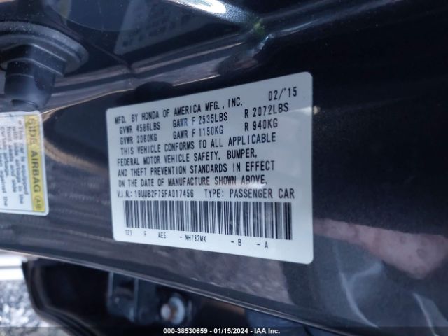 19UUB2F75FA017456 Acura Tlx V6 Advance