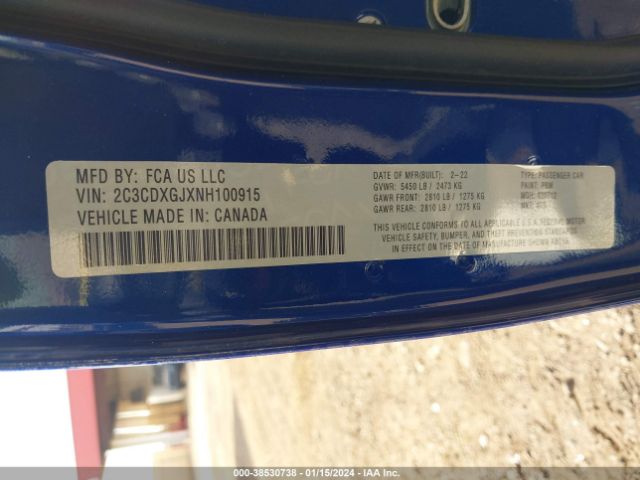 2C3CDXGJXNH100915 Dodge Charger Scat Pack Widebody