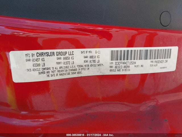 2012 FIAT 500 3C3CFFAR4CT125204 Photo 8