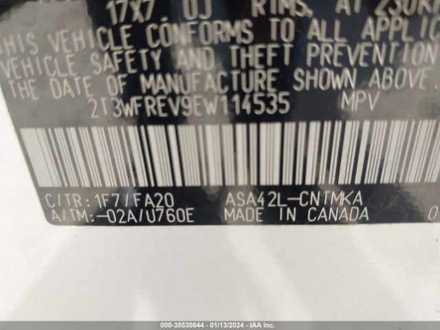 2T3WFREV9EW114535 Toyota Rav4 Xle