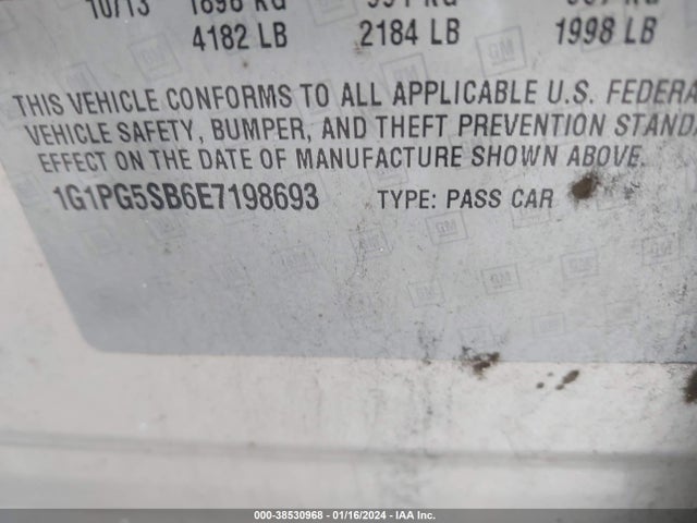Chevrolet CRUZE LTZ 2014 1G1PG5SB6E7198693 Image 9